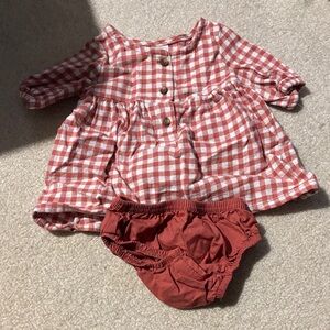 Charming Checkered Kids Dress Set with Diaper Cover